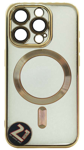 Силиконовый чехол для Apple iPhone 15 Pro magsafe золотой