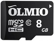 Карта памяти microSDHC 8GB Class 10, без адаптера, OLMIO