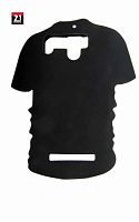 Чехол силиконовый, 5,3"-5,5" матовый черный в виде футболки