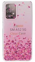 Силиконовый чехол для Samsung Galaxy A52/A525 сердечки розовый градиент