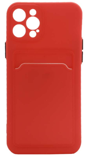 Силиконовый чехол для Apple iPhone 12 Pro с кардхолдером красный
