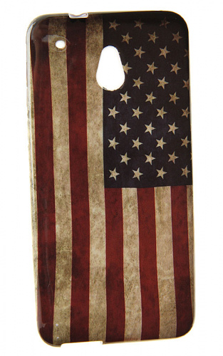 Задняя крышка силикон с картинками для HTC One mini/M4 Флаг США