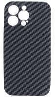 Силиконовый чехол для Apple iPhone 13 Pro карбон черно-серый