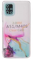 Силиконовый чехол для Samsung Galaxy A51/A515 water ink розовый