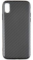 Силиконовый чехол для Apple iPhone XR глянцевый карбон черный