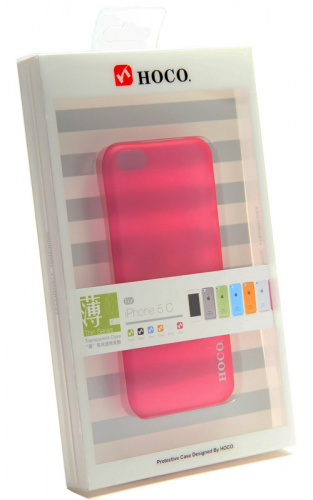 Задняя накладка HOCO для iPhone 5C (прозрачная малиновая)