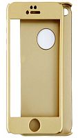 Чехол-накладка 360 градусов для iPhone 5/5S золотой