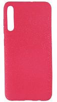 Силиконовый чехол для Samsung Galaxy A30/A305 матовый с блестками розовый