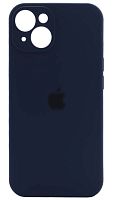Силиконовый чехол Soft Touch для Apple iPhone 14 с защитой камеры лого темно-синий