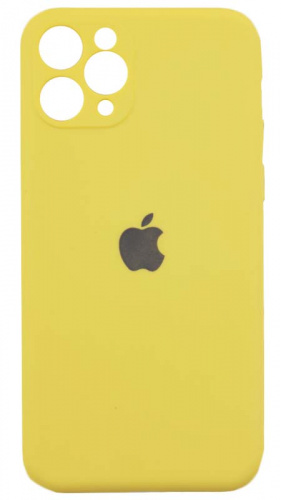 Силиконовый чехол Soft Touch для Apple iPhone 11 Pro с защитой камеры желтый