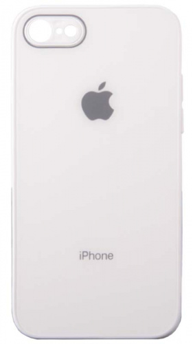 Силиконовый чехол для Apple iPhone 7/8 стеклянный с защитой камеры белый