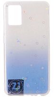 Силиконовый чехол для Samsung Galaxy A02S/A025 с блестками градиент синий