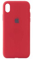 Силиконовый чехол для Apple iPhone XR с яблоком красный
