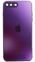 Силиконовый чехол для Apple iPhone 7 Plus/8 Plus стекло градиентное фиолетовый