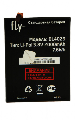 Аккумуляторная батарея FLY IQ4412 (BL4029) 2000 mAh 100%ОРИГИНАЛ