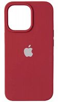 Задняя накладка Soft Touch для Apple Iphone 13 Pro красный с белым яблоком