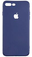 Силиконовый чехол для Apple iPhone 7 Plus с вырезанным логотипом и заглушками синий
