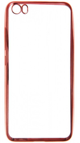 Силиконовый чехол для Xiaomi Redmi 5A прозрачный с окантовкой розовый