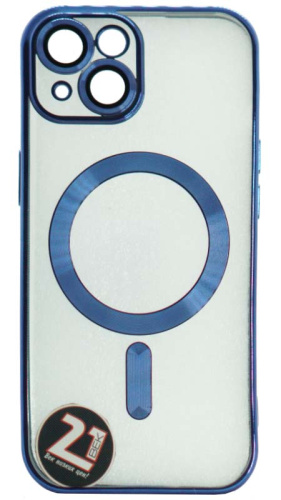 Силиконовый чехол для Apple iPhone 15 magsafe синий