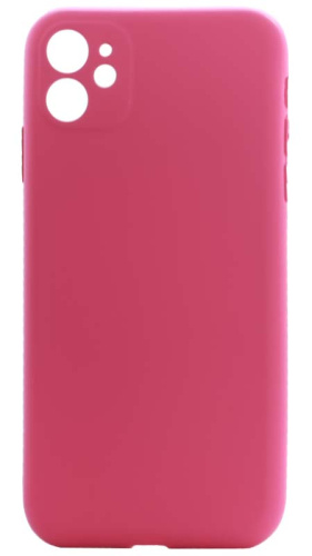 Силиконовый чехол Soft Touch для Apple iPhone 11 с защитой камеры ягодный