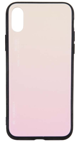 Чехол для Apple iPhone X/XS градиент (бежево-розовый)