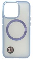 Силиконовый чехол для Apple iPhone 13 Pro LEDREAM MagSafe голубой