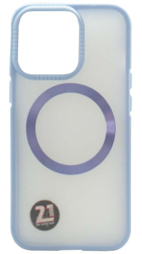 Силиконовый чехол для Apple iPhone 13 Pro LEDREAM MagSafe голубой