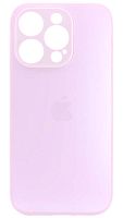 Силиконовый чехол для Apple iPhone 14 Pro матовое стекло розовый