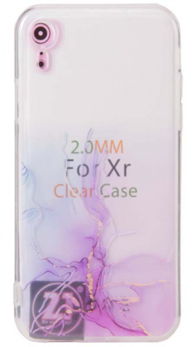 Силиконовый чехол для Apple iPhone XR water ink сиреневый
