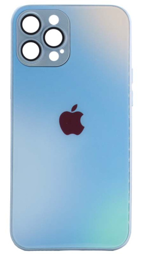 Силиконовый чехол для Apple iPhone 12 Pro Max стекло градиентное голубой