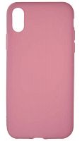 Силиконовый чехол для Apple iPhone X/XS матовый розовый