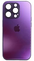 Силиконовый чехол для Apple iPhone 14 Pro стекло градиентное фиолетовый