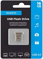 16GB флэш драйв Maxvi metallic серебро (FD16GBUSB20C10MM)