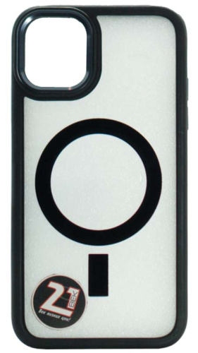 Силиконовый чехол для Apple iPhone 11 прозрачный magsafe металл кнопка черный