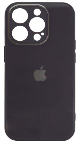 Силиконовый чехол для Apple iPhone 14 Pro стеклянный с защитой камеры фиолетовый