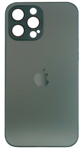 Силиконовый чехол для Apple iPhone 13 Pro Max матовое стекло с линзами зеленый