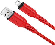 Кабель USB - 8 pin HOCO X59 Victory 1.0м, 2.4A, нейлон, круглый красный