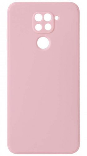 Силиконовый чехол Soft Touch для Xiaomi Redmi Note 9 с защитой камеры бледно-розовый
