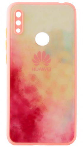Силиконовый чехол для Huawei Honor 8A/Y6 (2019) стеклянный краски розовый