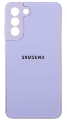 Силиконовый чехол для Samsung Galaxy S21 FE  стеклянный с защитой камеры черный фото 2