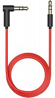 Аудиокабель AUX 3.5мм(m)-3.5мм(m), длина 1.5м угловой металлические штекеры красно-черный