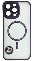 Силиконовый чехол для Apple iPhone 14 Pro Max magsafe с защитой камеры фиолетовый