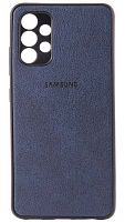 Силиконовый чехол для Samsung Galaxy A32/A325 кожа с лого синий