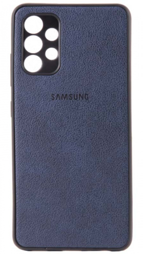 Силиконовый чехол для Samsung Galaxy A32/A325 кожа с лого синий