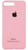 Силиконовый чехол для Apple iPhone 7 Plus/8 Plus с яблоком розовый