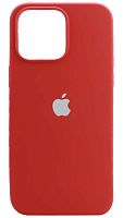 Задняя накладка Soft Touch для Apple Iphone 14 Pro Max красный с белым яблоком