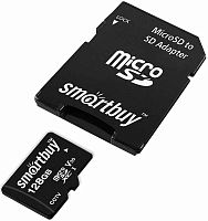 128GB карта памяти MicroSDXC class10 U3 V30 для видеонаблюдения Smart Buy +SD адаптер