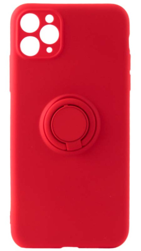 Силиконовый чехол для Apple iPhone 11 Pro Max матовый с кольцом красный