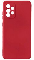 Силиконовый чехол для Samsung Galaxy A52/A525 матовый с защитой камеры красный