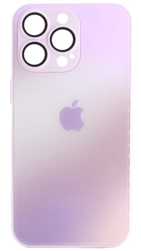 Силиконовый чехол для Apple iPhone 13 Pro стекло градиентное розовый